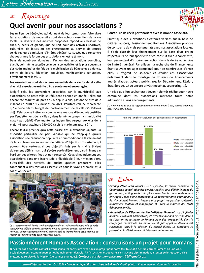 Lettre d'information Passionnement Romans